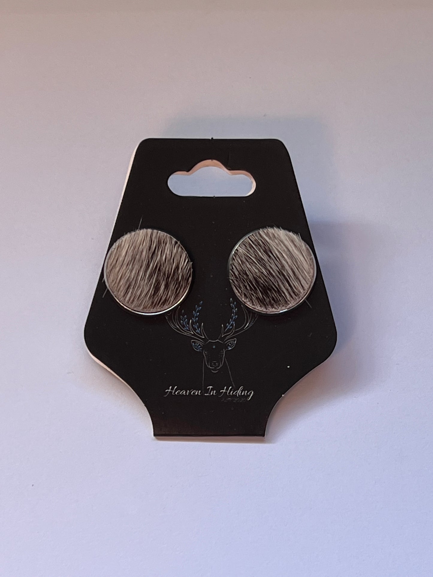 16mm stainless steel cowhide stud earrings #5