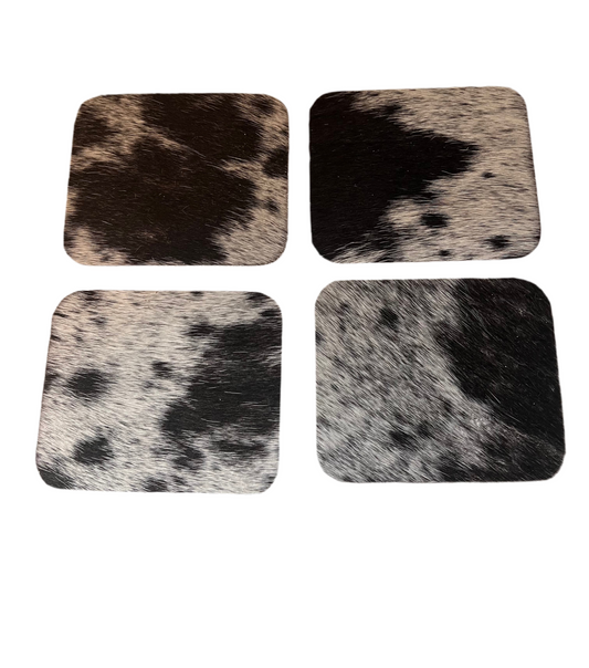 Cowhide coaster set #2