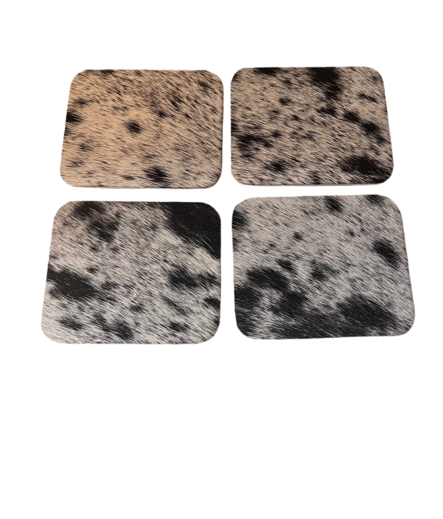 Cowhide coaster set #1