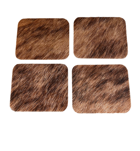 Cowhide coaster set #3