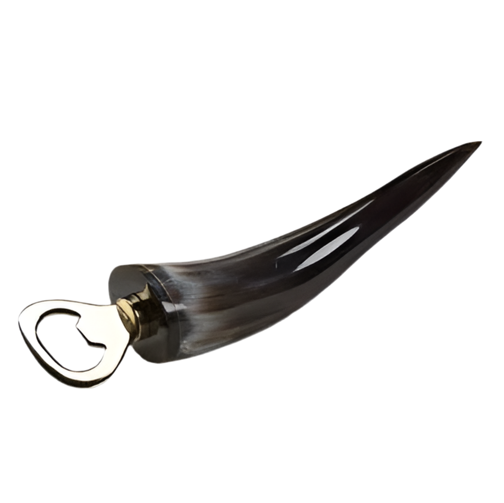 Cow horn bottle opener
