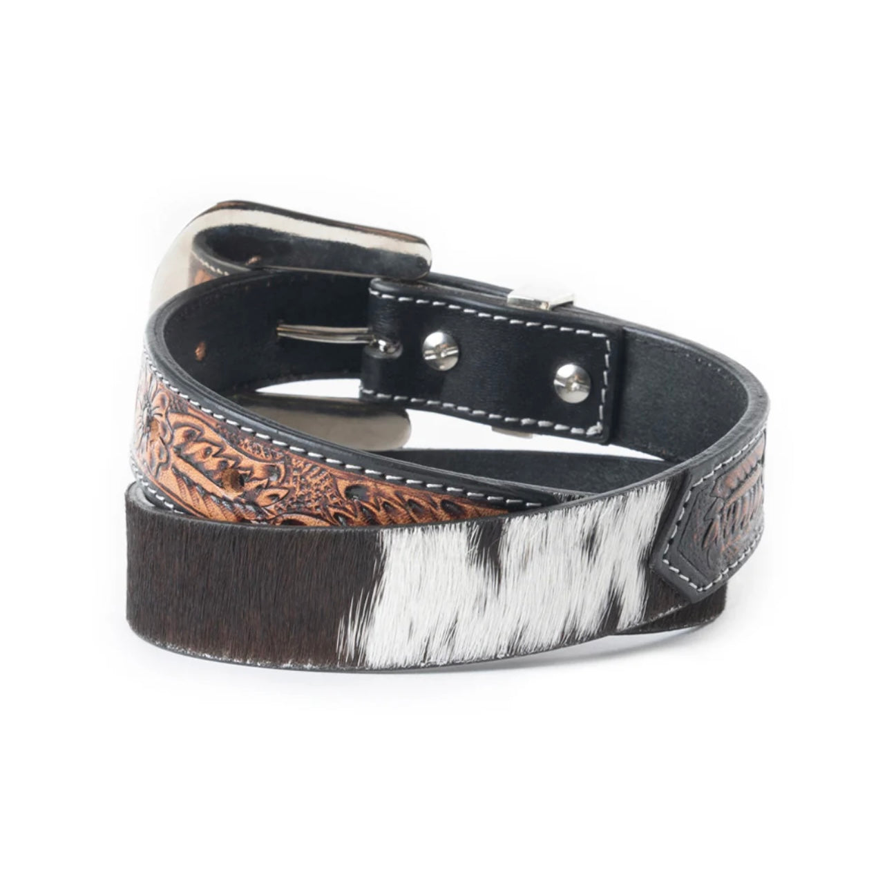 Kids tooled cowhide belt L & XL ONLY
