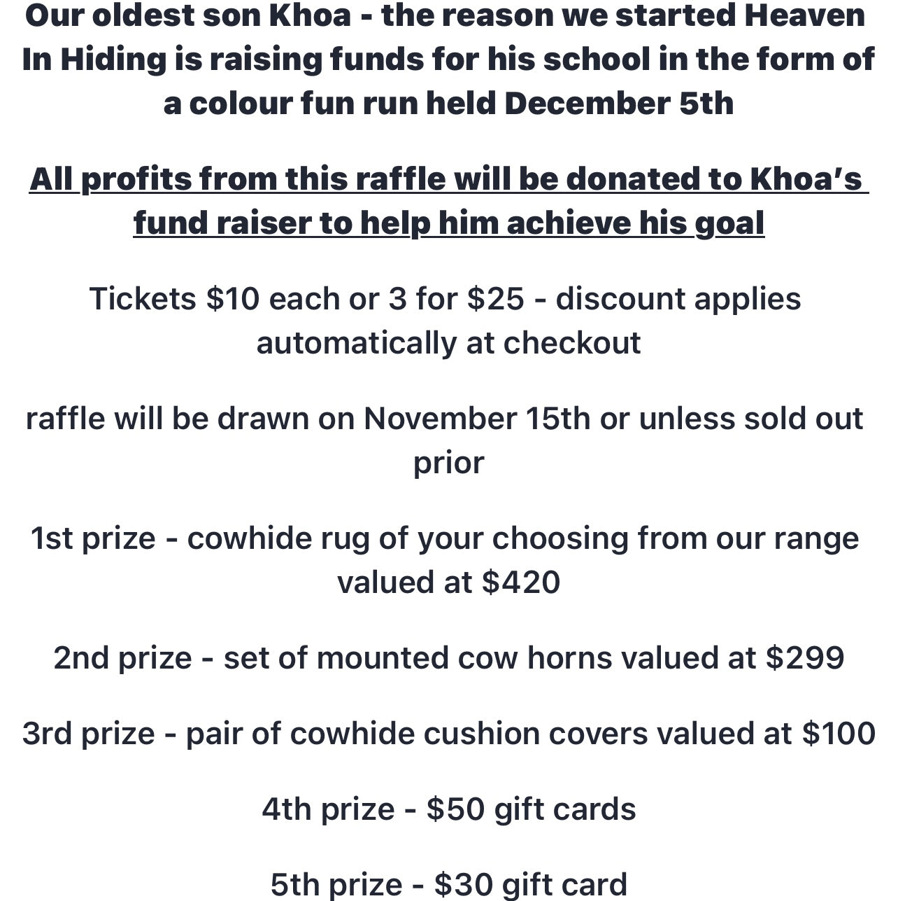 Colour fun run raffle