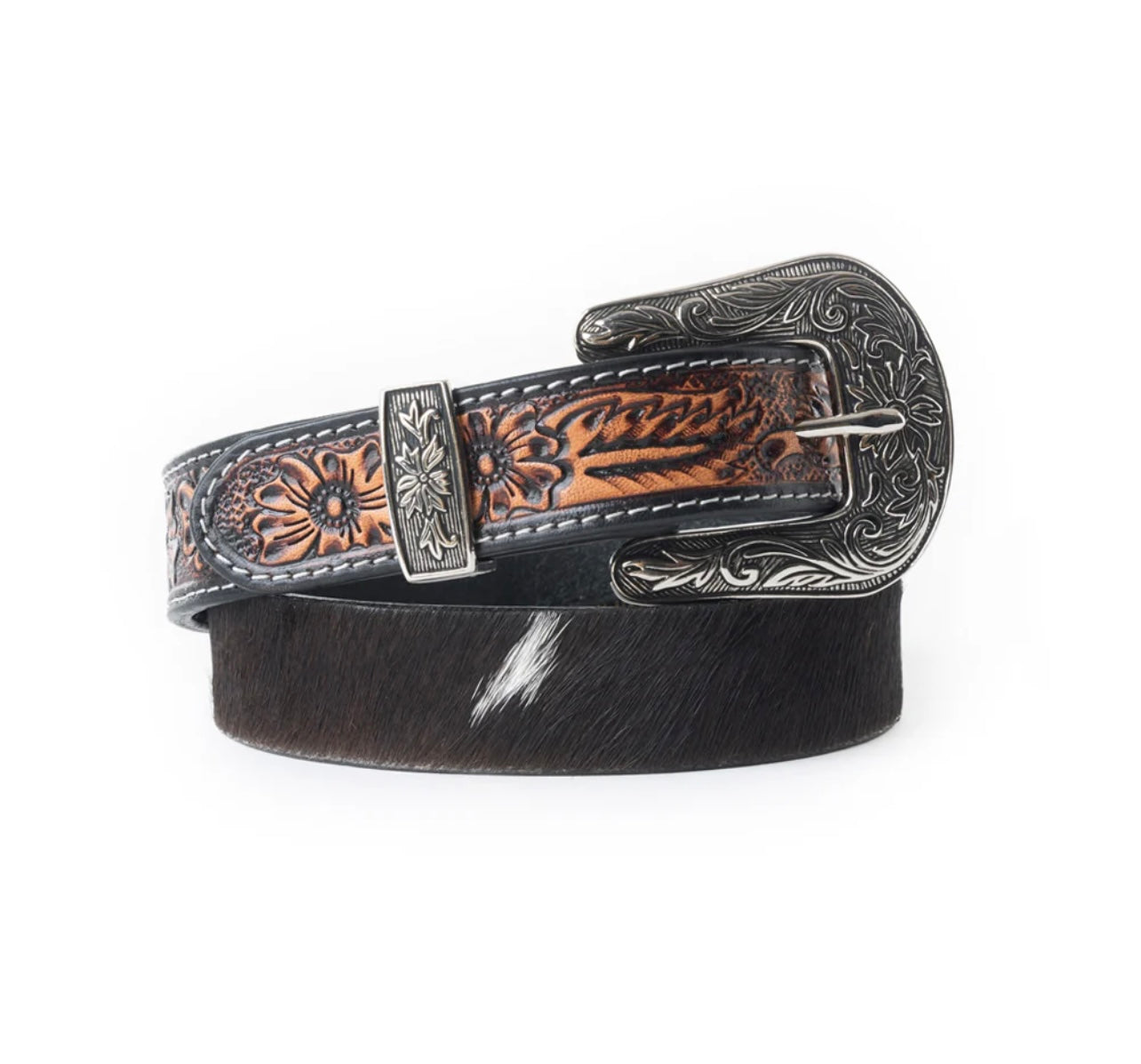 Kids tooled cowhide belt L & XL ONLY