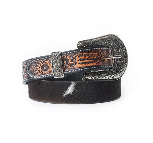 Kids tooled cowhide belt L & XL ONLY