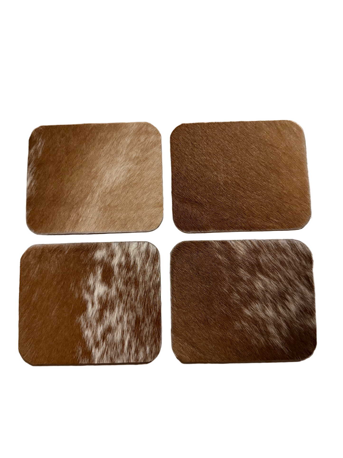 Cowhide coaster set #7