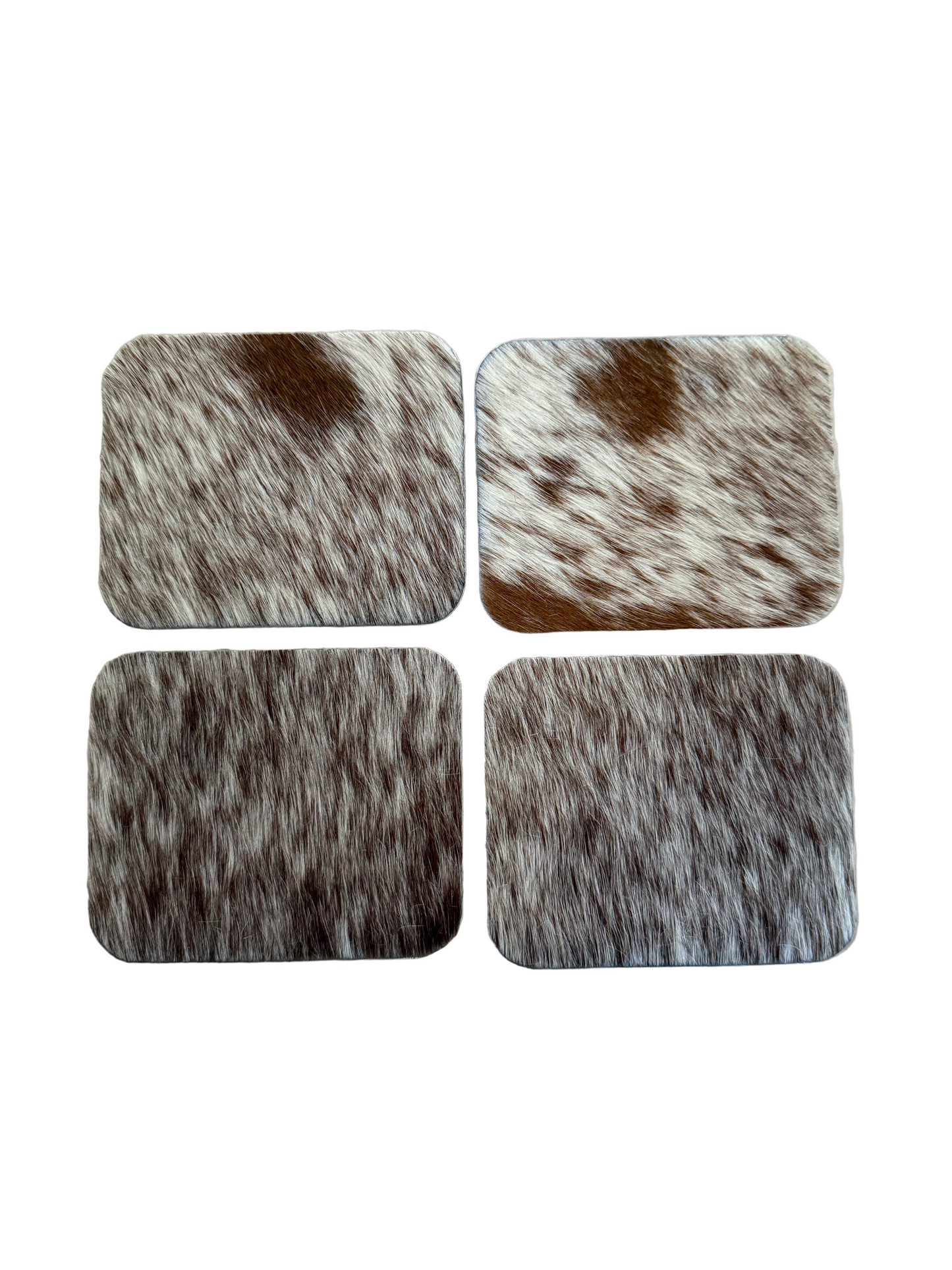 Cowhide coaster set #12