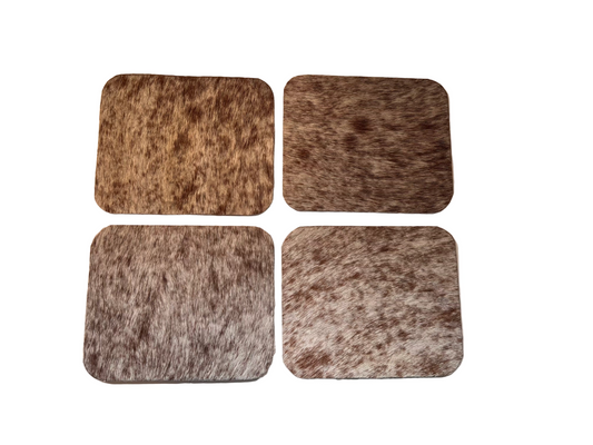 Cowhide coaster set #4