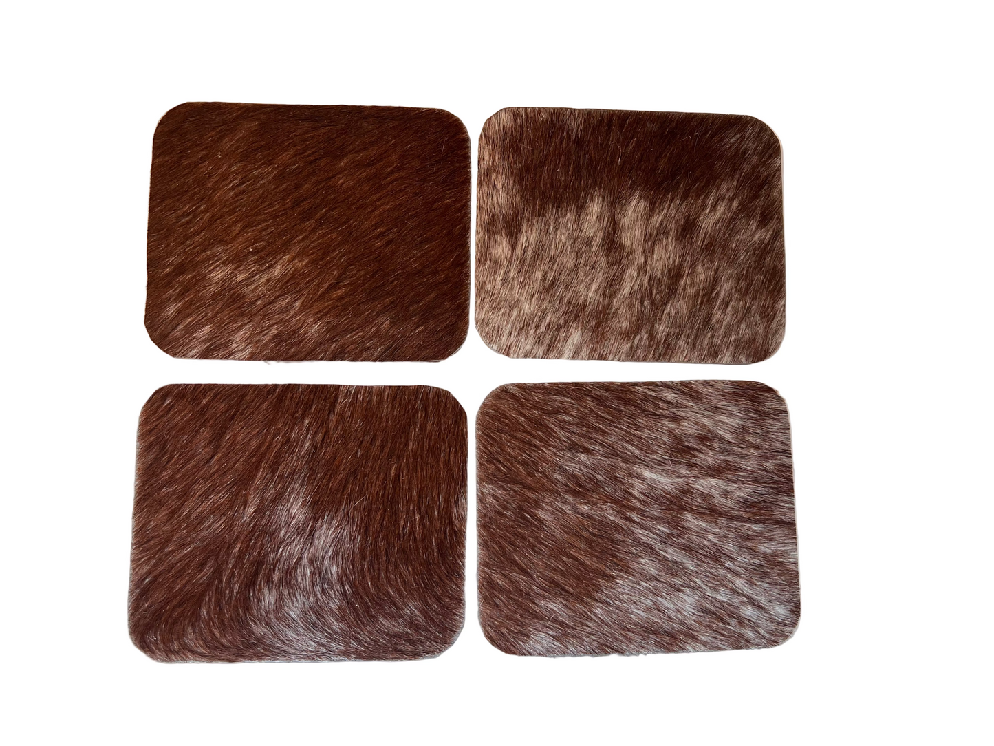 Cowhide coaster set #6