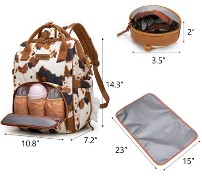 PRE ORDER - Wrangler nappy bag BROWN COW