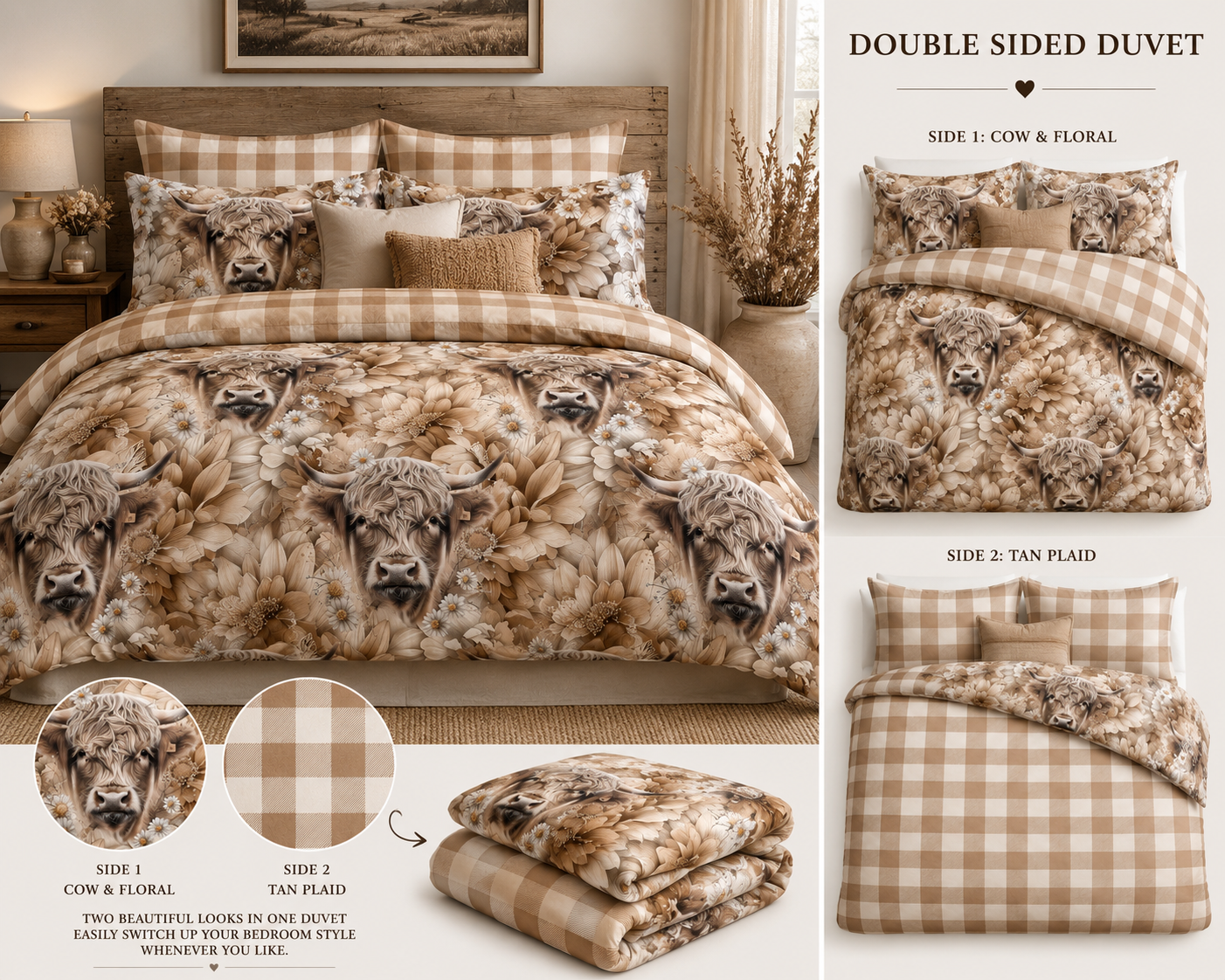 PRE ORDER - Highland daisy cotton duvet cover set