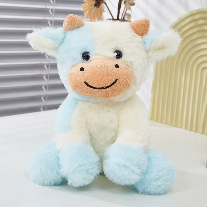 Cow plush soft toy - LIGHT BLUE