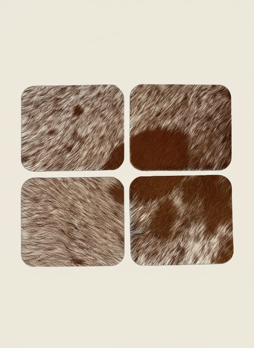 Cowhide coaster set #9