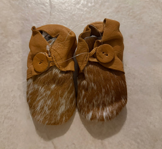 Cowhide baby booties #2
