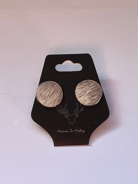 16mm stainless steel cowhide stud earrings #12