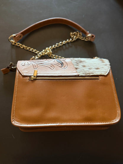 Tooled cowhide bag #3
