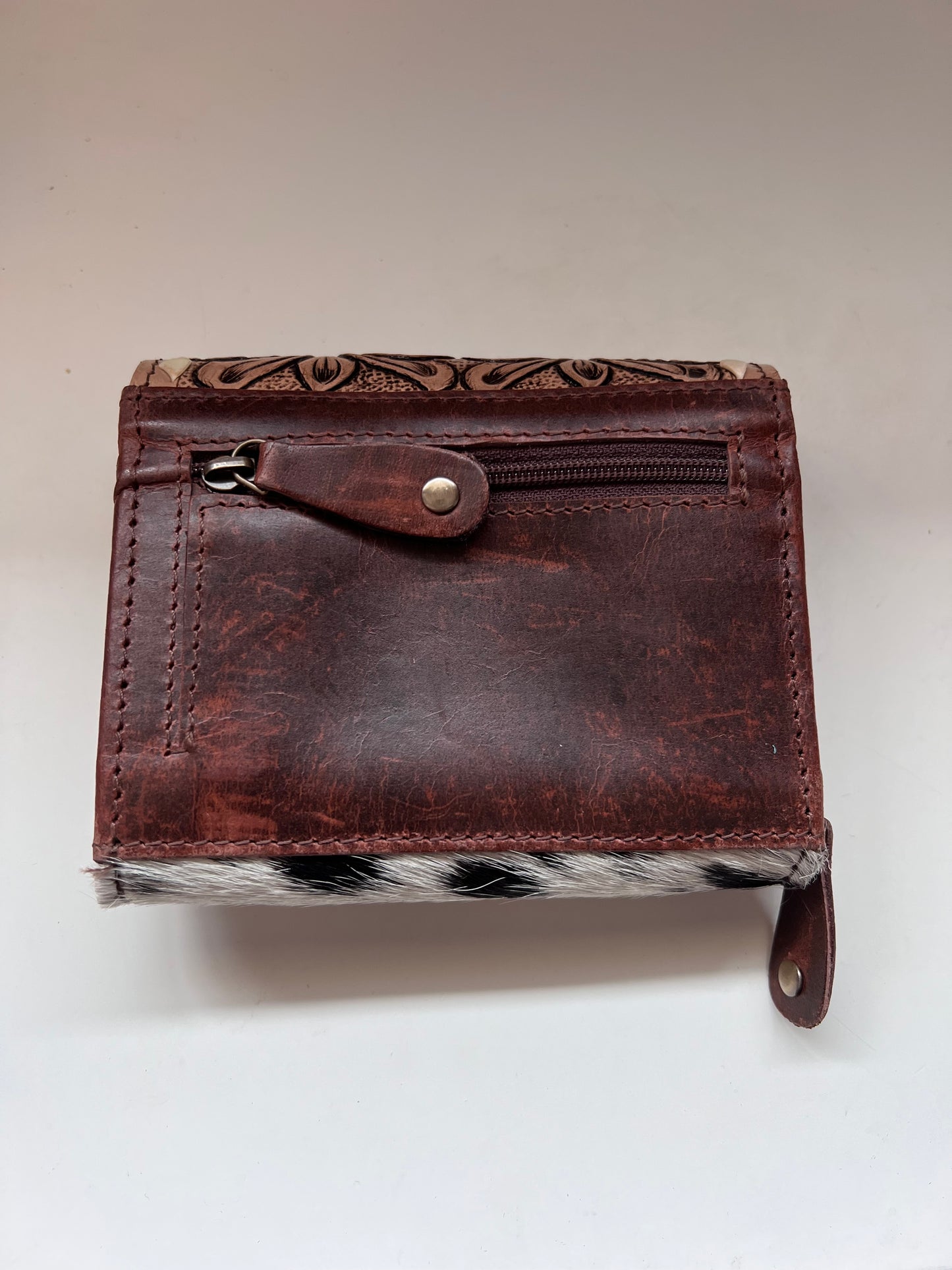 Tooled cowhide mini wallet #2