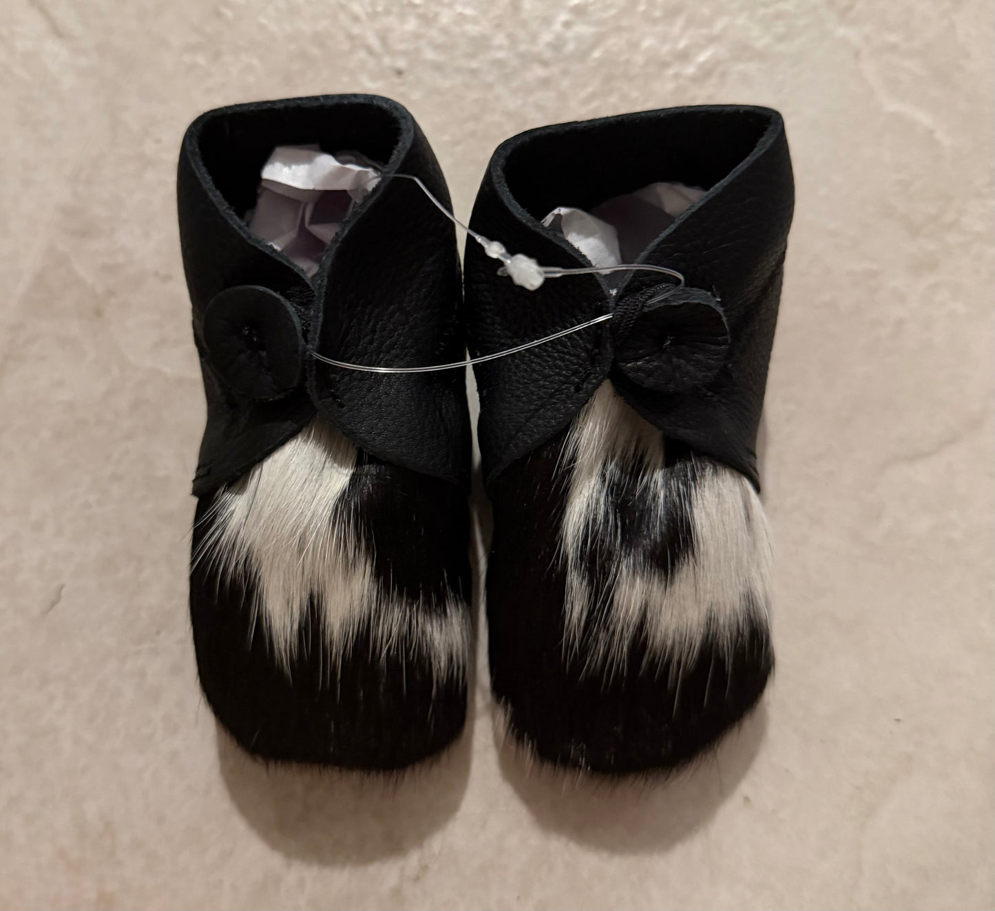 Cowhide baby booties #1