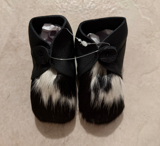 Cowhide baby booties #1