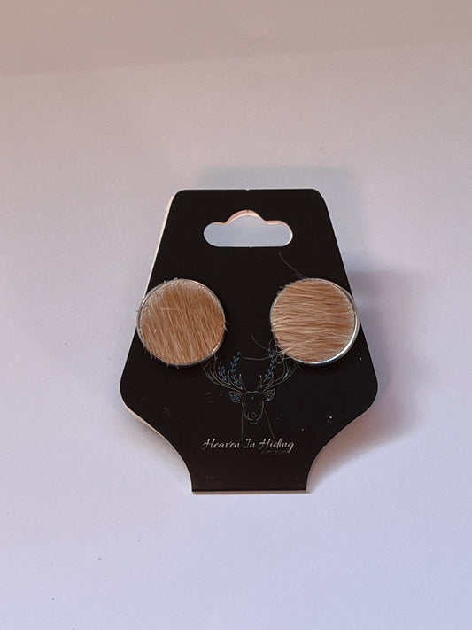 16mm stainless steel cowhide stud earrings #11