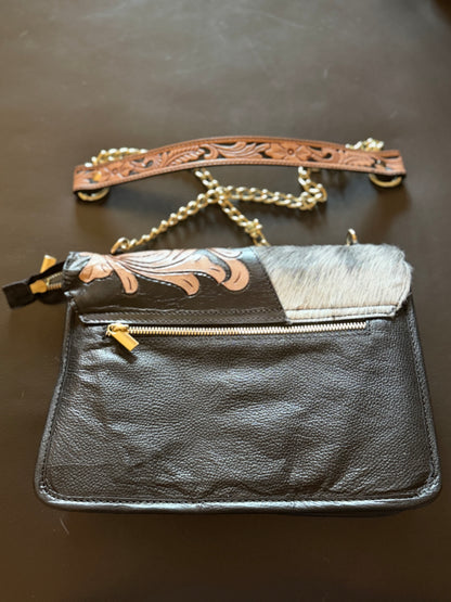 Tooled cowhide bag #1