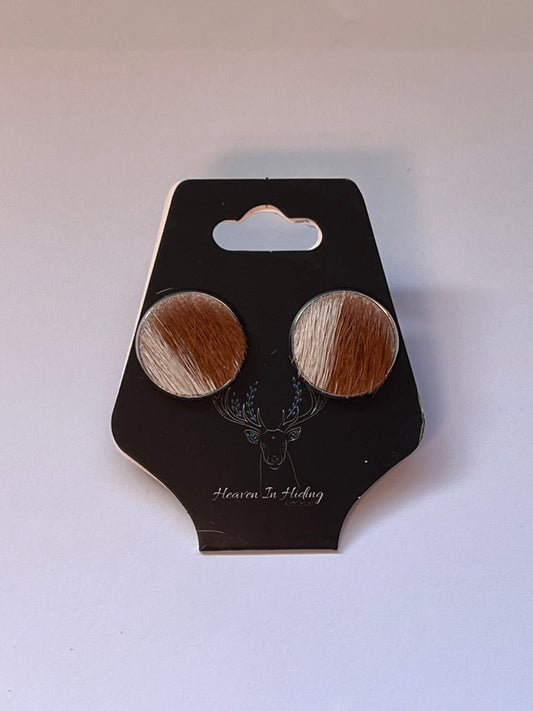 16mm stainless steel cowhide stud earrings #6