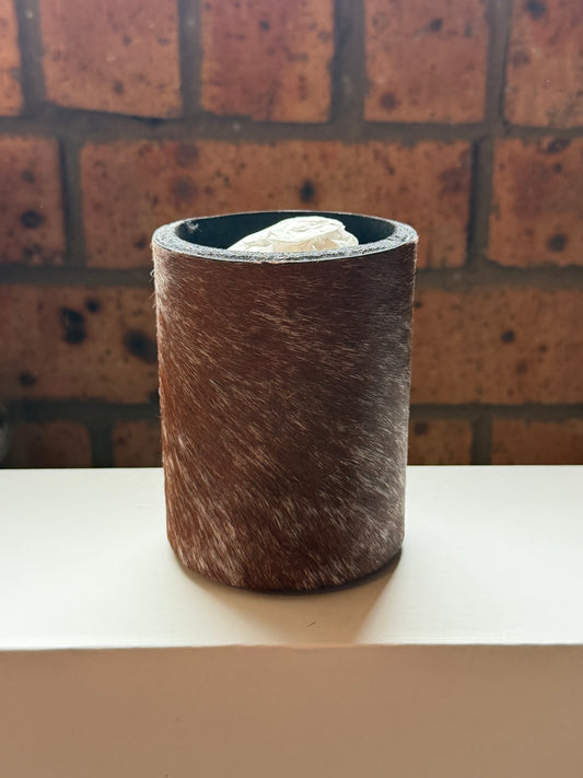Can size cowhide stubby cooler #1