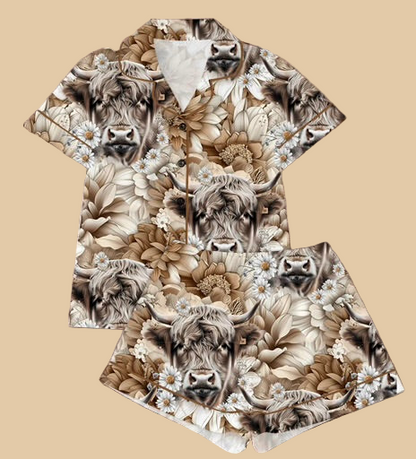 Highland daisy PJ set