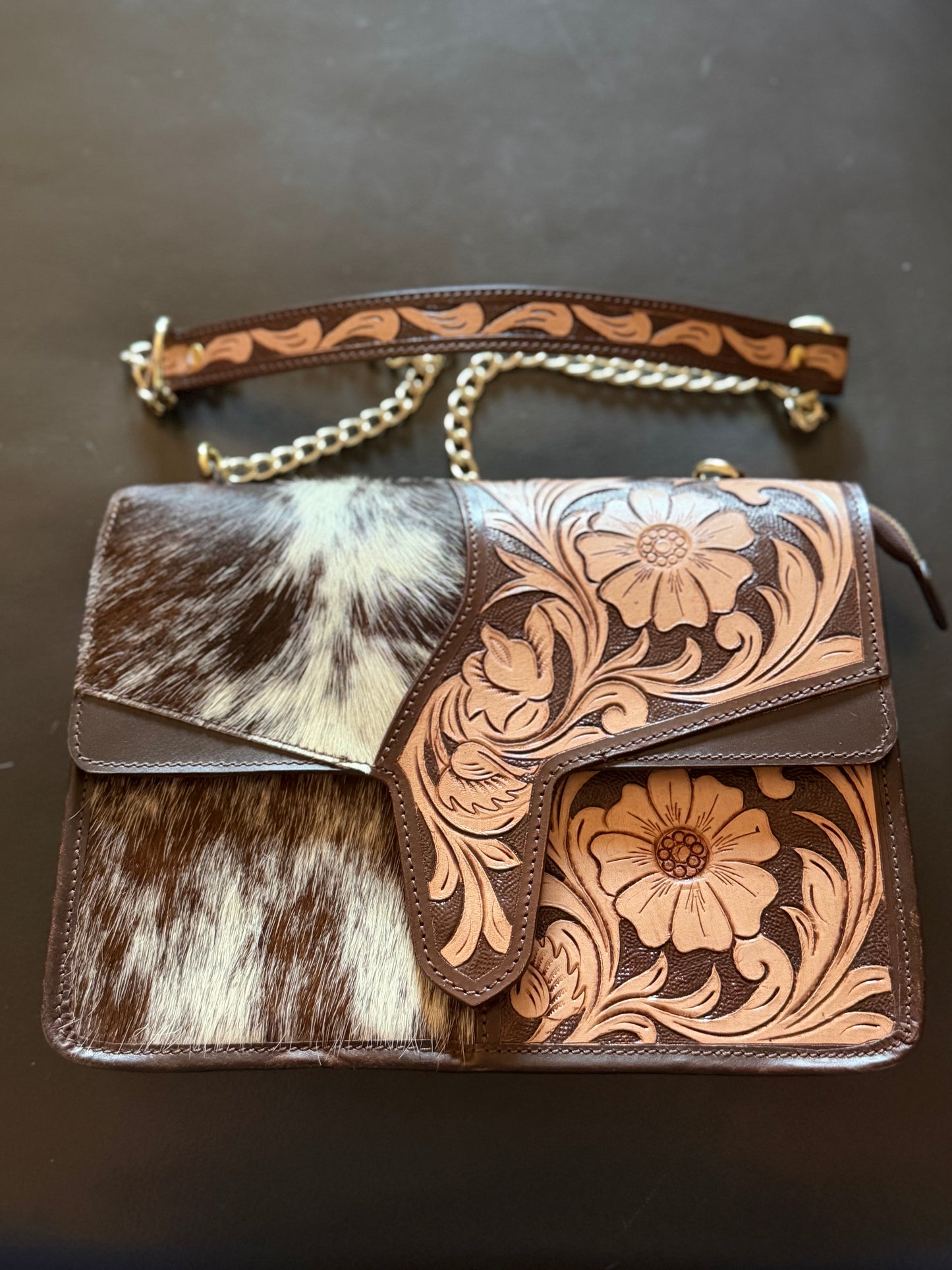 Tooled cowhide bag #2