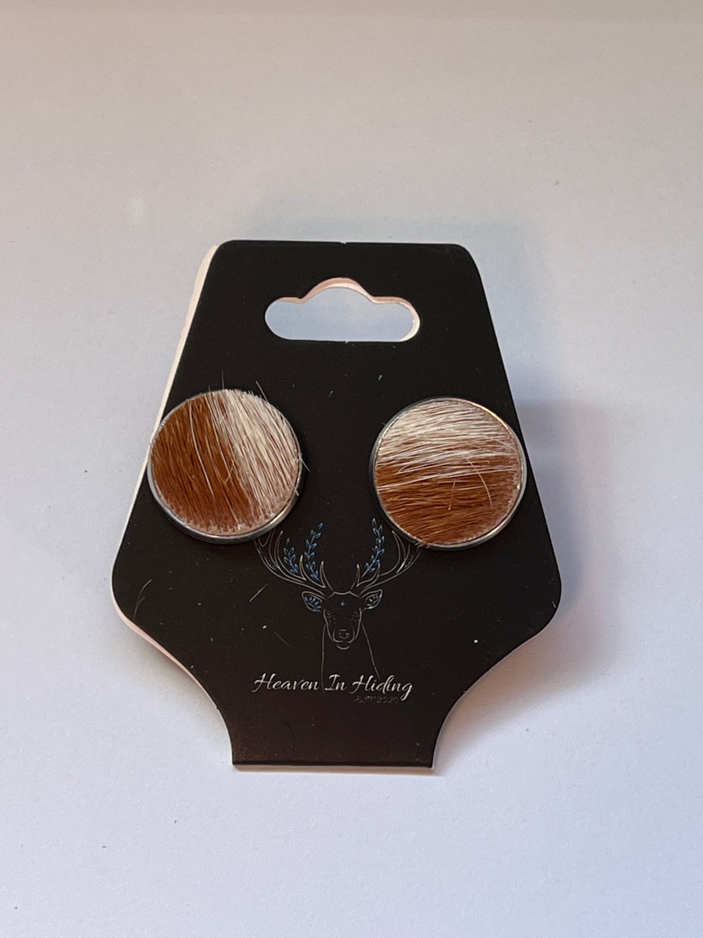 16mm stainless steel cowhide stud earrings #8