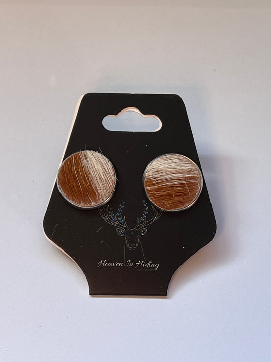 16mm stainless steel cowhide stud earrings #8
