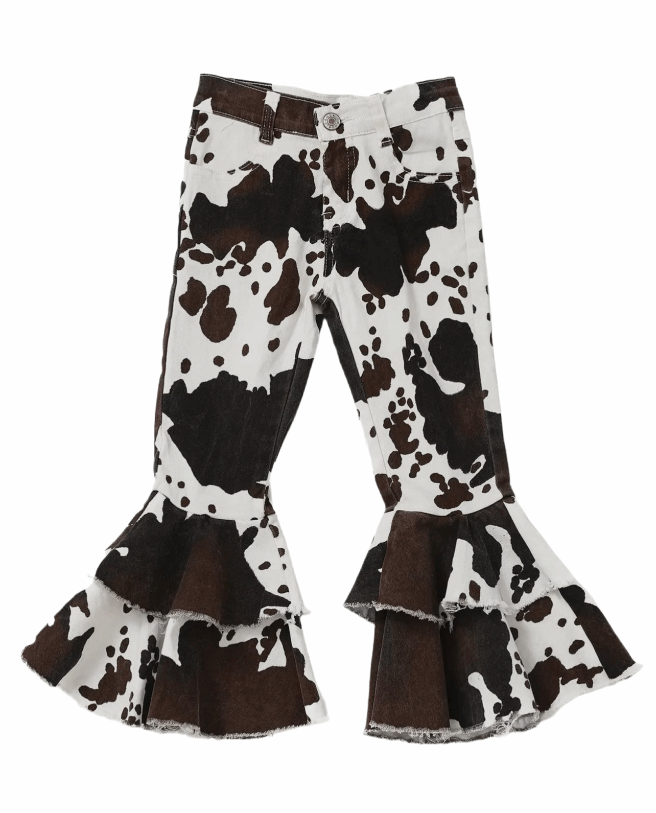 Kids cow print flare jeans