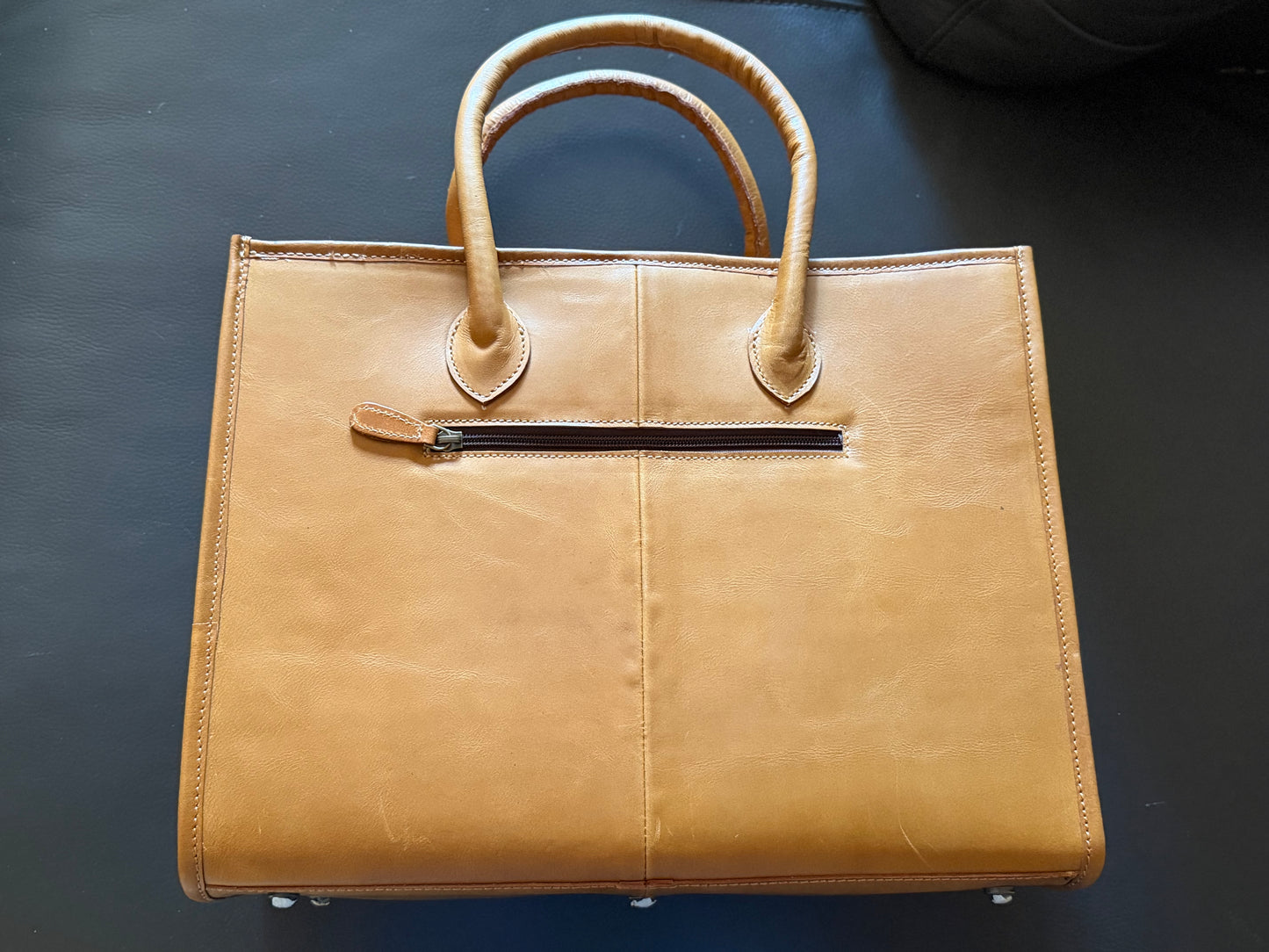 Tooled cowhide tote bag #2