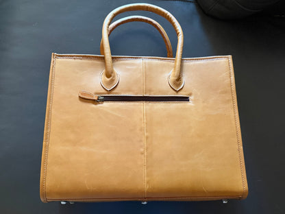 Tooled cowhide tote bag #2