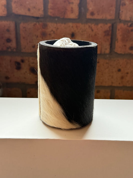 Bottle size cowhide stubby cooler #6