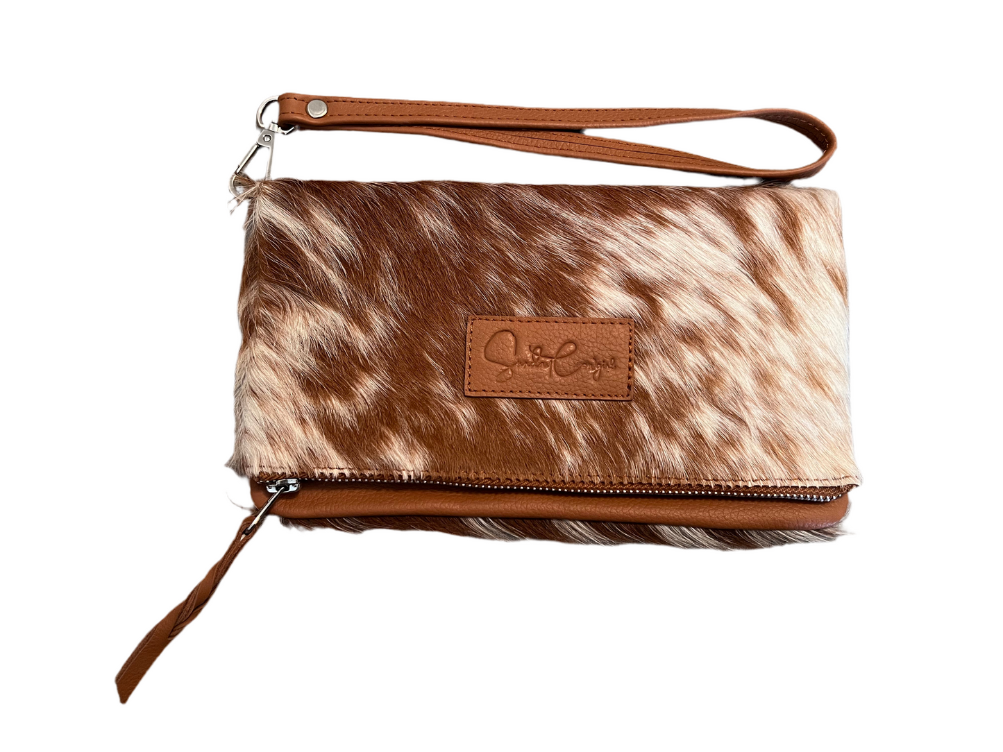 Fold over cowhide clutch #3