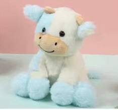 Cow plush soft toy - LIGHT BLUE