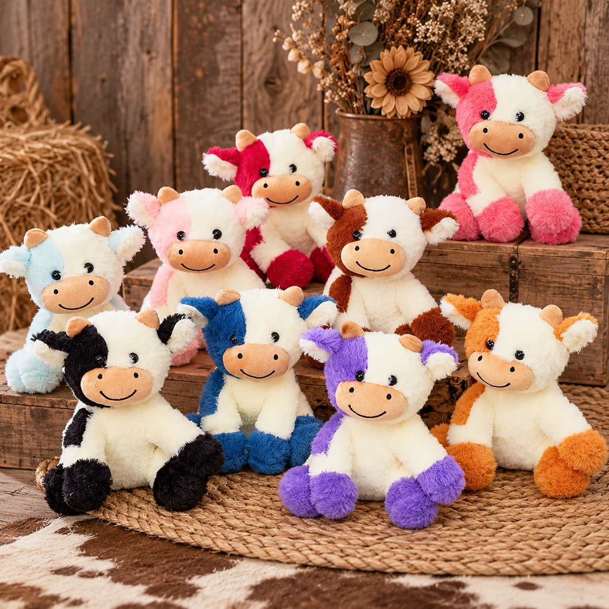 PRE ORDER - Cow plush soft toy - ASSORTED COLOURS