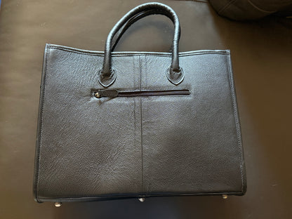 Tooled cowhide tote bag #1