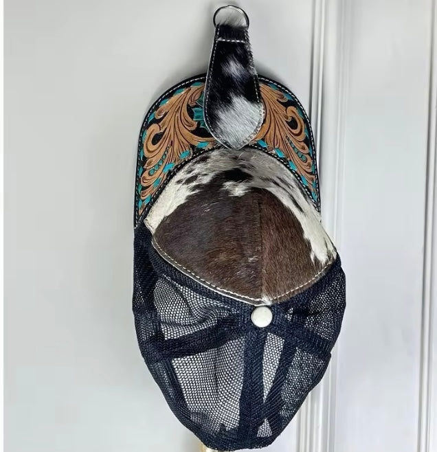 Magnetic cowhide hat clip