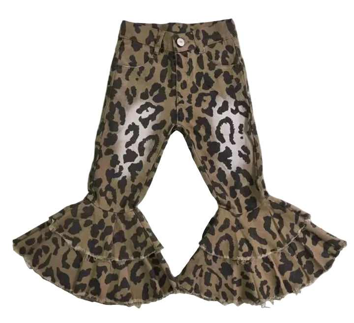PRE ORDER - Kids leopard print flare jeans