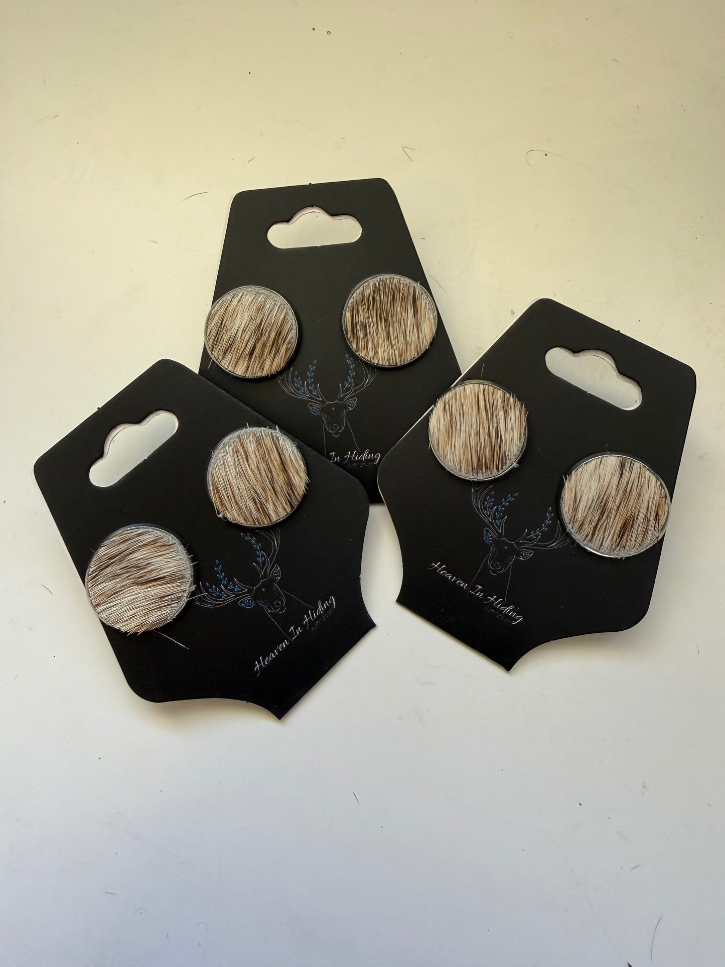 16mm cowhide stud earrings BRINDLE