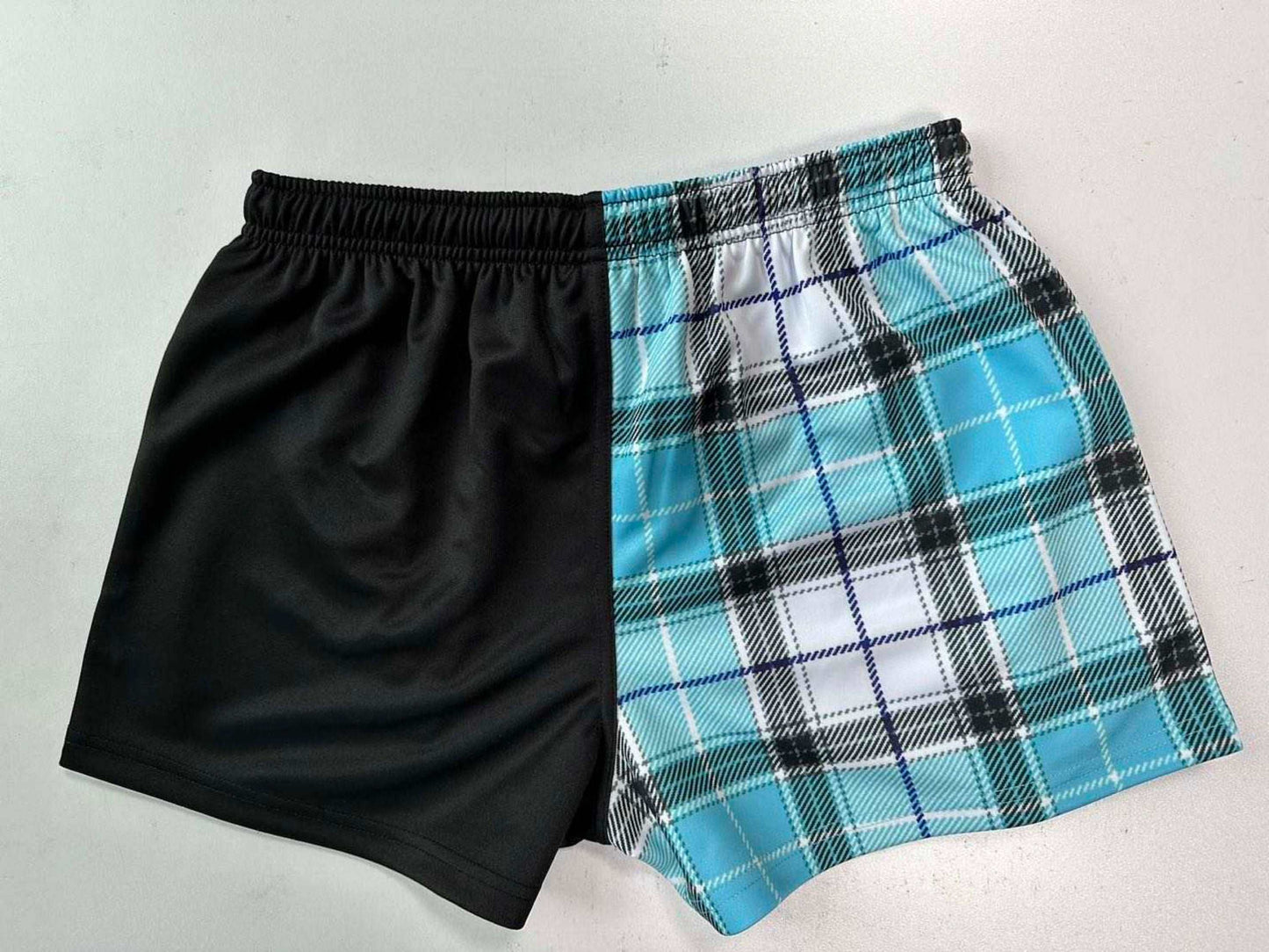 Gingham footy shorts ADULTS