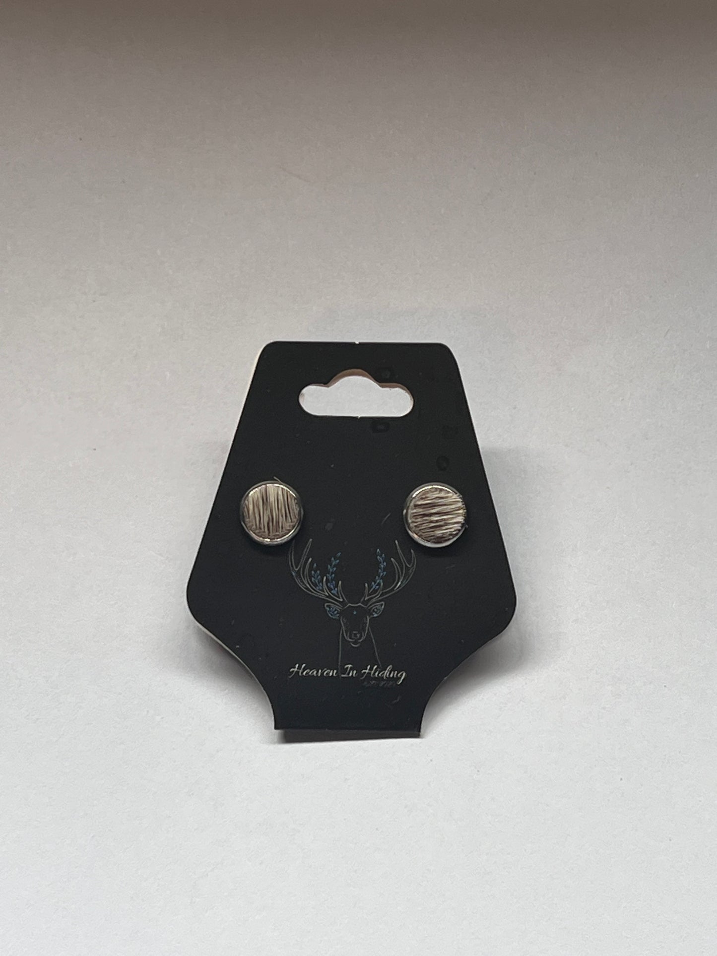 8mm stainless steel cowhide stud earrings #2