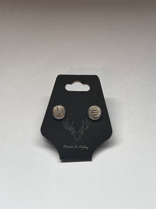 8mm stainless steel cowhide stud earrings #2