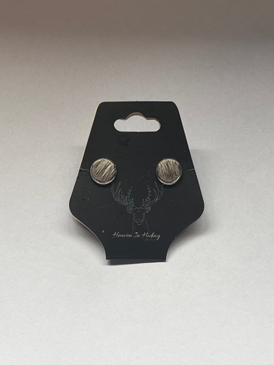 8mm stainless steel cowhide stud earrings #4