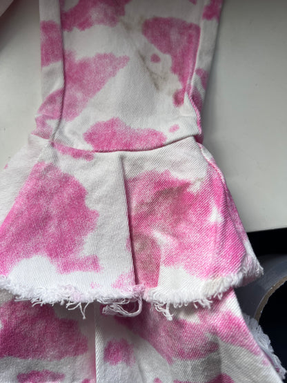 SECONDS - Kids pink cow print flare jeans SIZE 3-6 MONTHS