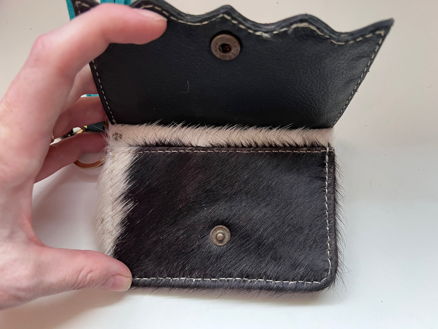 Tooled cowhide card wallet #2