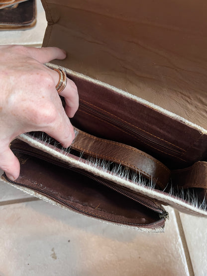 Double pocket cowhide handbag #3