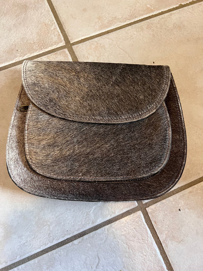 Double pocket cowhide handbag #2